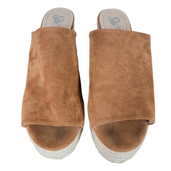 So Me "Nola" Faux Suede Rope Wedges Size 10 - Picture 2 of 5